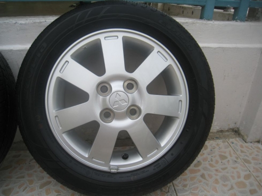 ขายล้อแม็กเดิม Mitsubishi mirage 14"x4.5" 4รู 100 et46 +ยางปี12 (081-3747940)