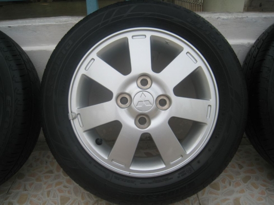 ขายล้อแม็กเดิม Mitsubishi mirage 14"x4.5" 4รู 100 et46 +ยางปี12 (081-3747940)