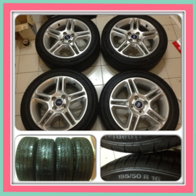 ขายแม็กซ์เดิมมือ2 ขอบ16 ตัว Ford fiesta 4/100 + ยางปี12 ราคา 9,500 บ.ถูก