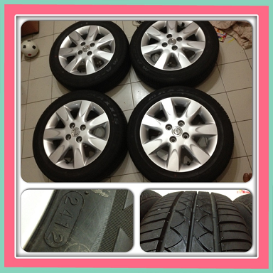 ขายแม็กซ์เดิมมือ2 ขอบ15 ป้ายแดง Nissan March + ยางปี12 ราคา 10,900บ.ถูก