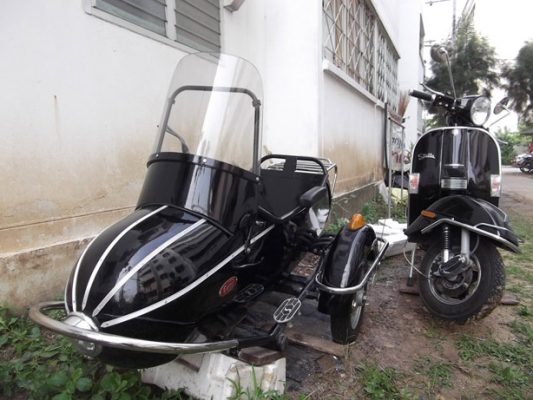 ขายพ่วง CoZy Sidecar นำเข้า สำหรับพ่วงข้างรถ Vespa PX ซีรีย์ หรือ stella ผลิตจากเหล็กทั้งคัน นำเข้าทั้งคันจากนอก