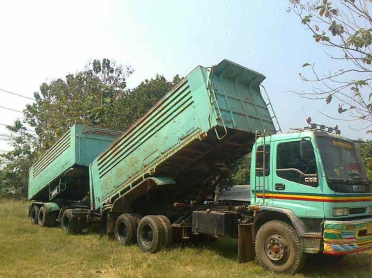 10ล้อดั้มISUZUDECA 270ปี40 ดั้มสามมิตร แม่ลูกๆ3คานแท้