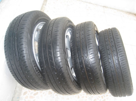 ขายล้อแม็กเดิม Mitsubishi mirage 14"x4.5" 4รู 100 et46 +ยางปี12 (081-3747940)