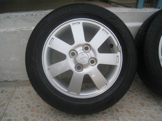 ขายล้อแม็กเดิม Mitsubishi mirage 14"x4.5" 4รู 100 et46 +ยางปี12 (081-3747940)