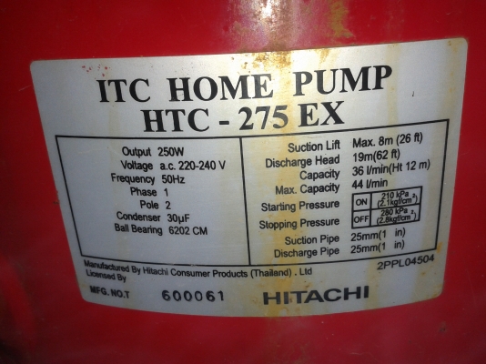 ปั้มน้ำ ITC ฮิตาชิ ราคาถูก พร้อมใช้งานมีผุนิดหน่อย ปั้มน้ำ ITC ฮิตาชิ ราคาถูก พร้อมใช้งานมีผุนิดหน่อย