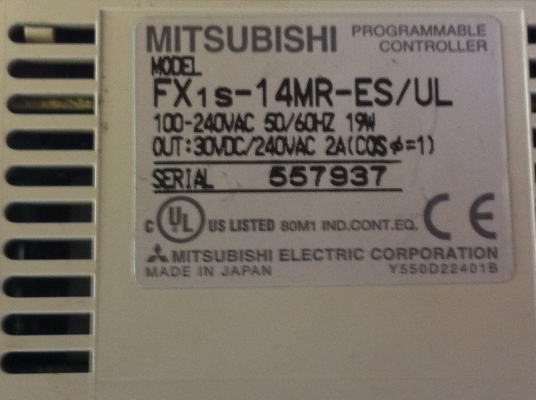 PLC ยี่ห้อ MITSUBISHI รุ่น FX1s-14MR ใช้ไฟได้ตั้งแต่ 100- 240 V. PLC ยี่ห้อ MITSUBISHI รุ่น FX1s-14MR ใช้ไฟได้ตั้งแต่ 100- 240 V.