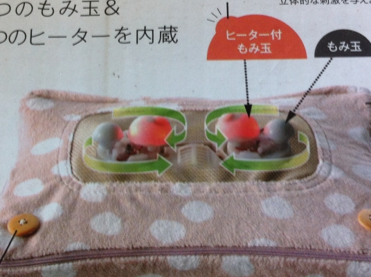 หมอนนวดแบบลูกกลิ้งสองชุด ชุดละสองลูก ใช้ไฟDC 12 V. ใช้ในรถ ในบ้านได้