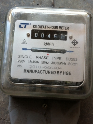 มิเตอร์แสดงการใช้ไฟฟ้าเฟสเดียว CT 15(45 A.) สภาพใหม่มากใช้มาถึงเดือน