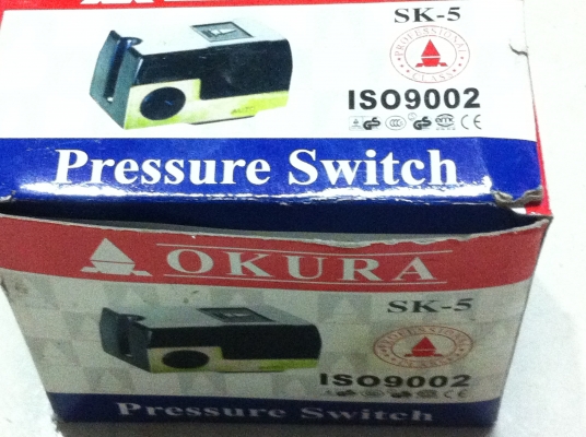 เพรสเชอร์สวิทซ์ (Pressure Switch) ยี่ห้อ OKURA ใช้กับระบบการทำงานของปั๊มลม ของใหม่ลดราคาสุดๆ