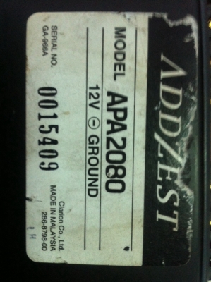 ADDZEST APA2080 2CH 40W*2 วัตต์เต็ม ขับซับได้ มือ2 ญี่ปุ่น