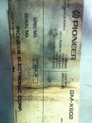 Pioneer GM-X602 2CH 100W-2 วัตต์เต็ม ขับซับได้ มีพัดลม Made in The U.S.A มือ2 ญี่ปุ่น Pioneer GM-X602 2CH 100W-2 วัตต์เต็ม ขับซับได้ มีพัดลม Made in The U.S.A มือ2 ญี่ปุ่น