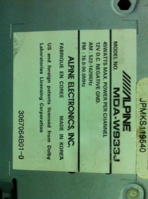 Alpine MDA-W933J CD MD สไลไฟฟ้า ปรับระดับไฟฟ้า กราฟฟิก เปลี่ยนสีไฟได้ สภาพสวย มือ2 ญี่ปุ่น Alpine MDA-W933J CD MD สไลไฟฟ้า ปรับระดับไฟฟ้า กราฟฟิก เปลี่ยนสีไฟได้ สภาพสวย มือ2 ญี่ปุ่น