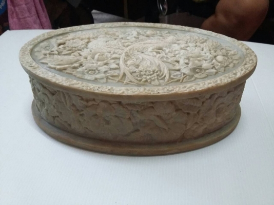 กล่องใส่เครื่องประดับหินอ่อนแกะลาย กล่องใส่เครื่องประดับหินอ่อนแกะลาย