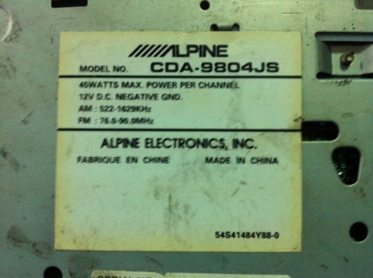 Alpine CDA-9804JS CD คุมกล่องCD มือ2 ญี่ปุ่น