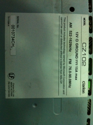 Clarion CZ102 MP3 CD AUX สภาพสวย มือ2 ญี่ปุ่น Clarion CZ102 MP3 CD AUX สภาพสวย มือ2 ญี่ปุ่น