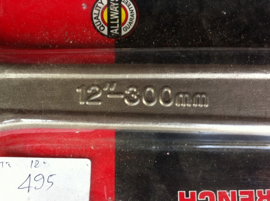 ประแจเลือย ALLWAYS ขนาด 12 นิ้ว ปากเลื่อนได้กว้าง 37 มม. ของใหม่เก่าเก็บยังไม่เคยใช้งาน