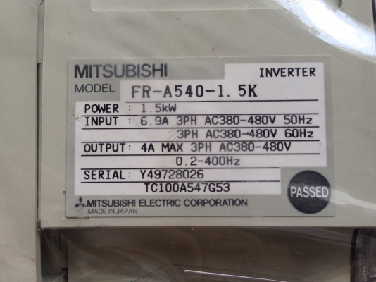 ขาย Inverter Mitsubishi ขนาด 2HP. 380V สภาพสวย พร้อมใช้งาน มี 2 ตัวครับ