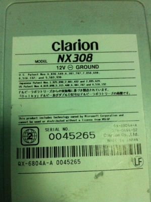 Clarion CX308 DVD CarD SD/HC HDD CD มือ2 ญี่ปุ่น