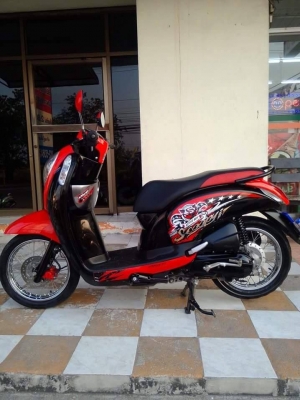 รถสวยวิ๊ง All New Honda Scoopy &ndash; i สีดำ แดง ลาย ACTIVE BOY รุ่นใหม่ล่าสุด