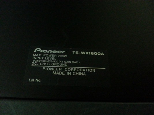 Subwoofer Pioneer TS-WX1600A มือ2 จากญี่ปุ่น
