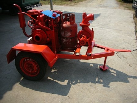 เครื่องยนต์ A14 Nissan เชื้อเพลิงแก๊ส LPG ติดตั้งปั๊มหอยโข่ง 4" เคลื่อนย้ายสะดวก