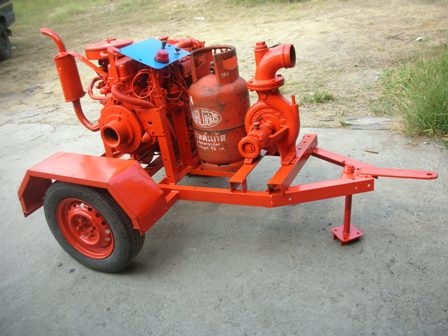 เครื่องยนต์ A14 Nissan เชื้อเพลิงแก๊ส LPG ติดตั้งปั๊มหอยโข่ง 4" เคลื่อนย้ายสะดวก