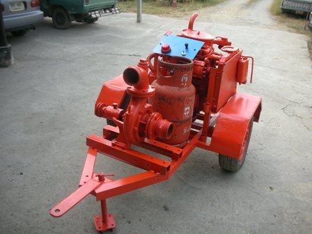 เครื่องยนต์ A14 Nissan เชื้อเพลิงแก๊ส LPG ติดตั้งปั๊มหอยโข่ง 4" เคลื่อนย้ายสะดวก