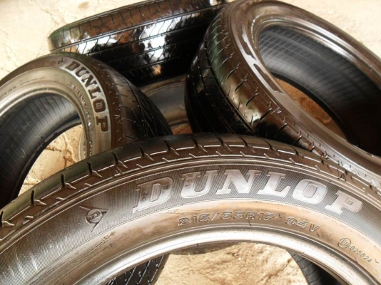 ยางขอบ17 ดันล็อป215-55-R17ลงพื้นปลายปี12(4เส้น3,200บ)ดอกหนามาก