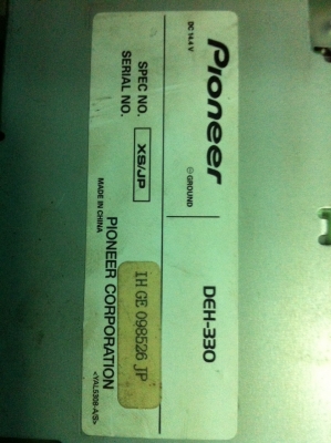 Pioneer DEH-333 MP3 CD AUX มือ2 ญี่ปุ่น Pioneer DEH-333 MP3 CD AUX มือ2 ญี่ปุ่น