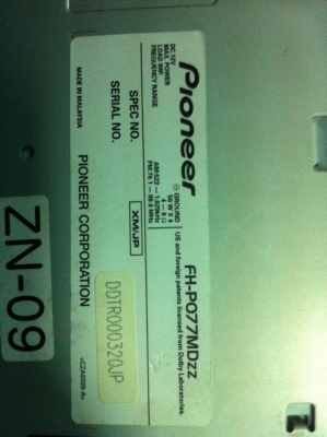 Pioneer FH-P077MSzz 24Bit MP3 MD CD MDสไลไฟ้า สีไฟ7สี มือ2 ญี่ปุ่น