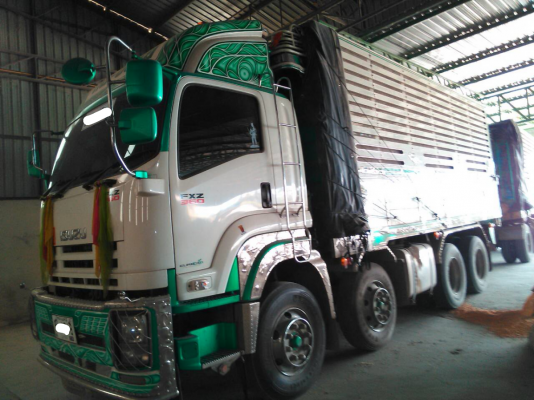 ขายรถบรรทุก 24 ล้อพ่วงแม่ลูกดัมพ์คอกเกษตร ISUZU DECA 360 แรงม้าปี 2555 ลูกพ่วง 3 คาน ราคา 2950000