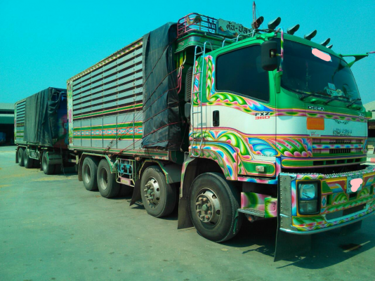 ขายรถบรรทุก 24 ล้อพ่วงแม่ลูกดัมพ์คอกเกษตร ISUZU DECA 360 แรงม้าปี 2554 ลูกพ่วง 3 คาน ราคา 2850000