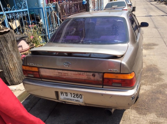 ขายครับ toyota corola 1.6. ท๊อปสุด ออโต้ ไฟฟ้าทั้งคัน เครื่องเกียรช่วงล่างดีภายในสวยสะอาด พร้อมใช้ แอรหนาวมวิ่งไกลสะบาย สีไม่สวยครับเก็บสีอย่างเดียวจบเลย. ราคา39000 งดต่อลอง กอล์ฟครับ085-359-4089หรือ082-494-5768 ดูรถสายไหมวงศกร24ชม