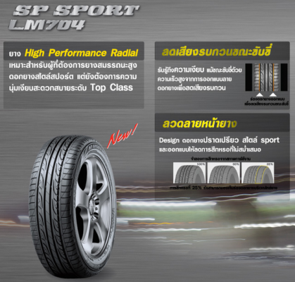 ยางดันลอป DUNLOP LM704 4 เส้น ราคา8,400