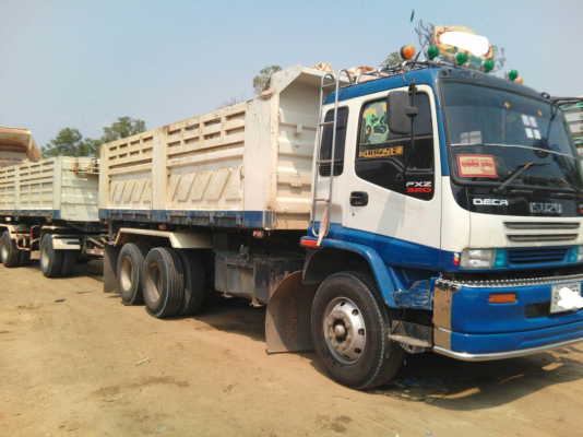 ขายดาวน์รถบรรทุก 22 ลูกพ่วงแม่ลูกดัมพ์ ISUZU DECA 270 แรงม้าปี 2551 ลูกพ่วง 3 เพลาแท้ ขายดาวน์ 500000