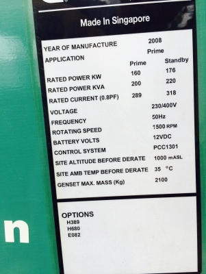 SetCummin 220 kva USA