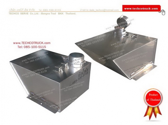 ถังน้ำมัน หม้อพักท่อไอเสีย สแตนเลส 304 หนา 2 มิล. รถบรรทุก  Fuel Tank, Muffler Stainless Steel 304 thickness 2 mm. for Truck