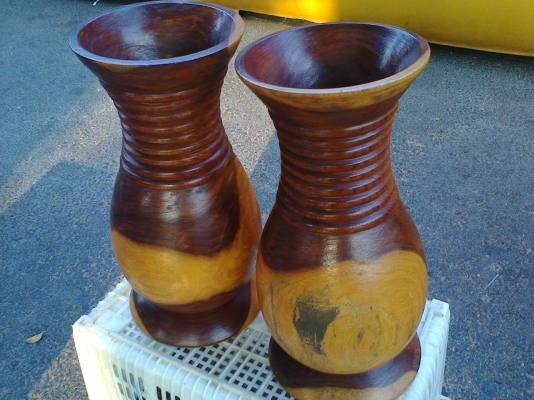 แจกันกลึงไม้มะค่า แจกันกลึงไม้มะค่า