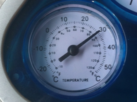 ขุดนาฬิกาตัวบอกอุณหภูมิและตัวบอกความชื้นสัมพัทธ์ในอากาศสามข่อง