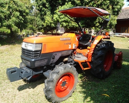 รถไถคูโบต้า รุ่น L4508 45แรง สภาพดี เครื่องแรง มีโรตารี่ตราช้าง รุ่น RX 180 มีดันหน้า มีทะเบียนพร้อมโอนครับ ราคา 375,000 บาท