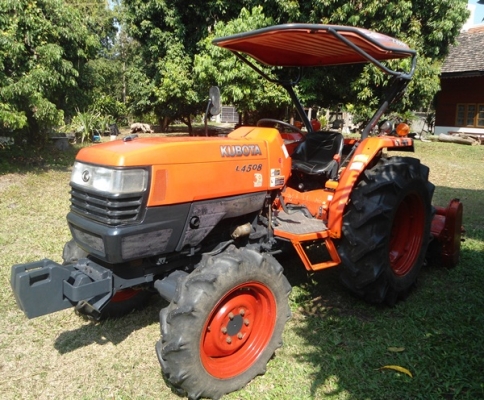 รถไถคูโบต้า รุ่น L4508 45แรง สภาพดี เครื่องแรง มีโรตารี่ตราช้าง รุ่น RX 180 มีดันหน้า มีทะเบียนพร้อมโอนครับ ราคา 375,000 บาท