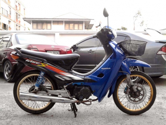 ขออนุญาติขาย  HONDA WAVE 100S สีน้ำเงินดำ สตาร์ทเท้า