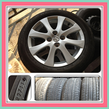 ขายแม็กซ์เดิมขอบ15 Mazda 2 4/100 + ยางปี11 ราคา 7,500 บ.ถูก