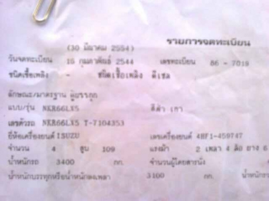 ขาย NKR 120 แรง สนใจโทร 058-7698049