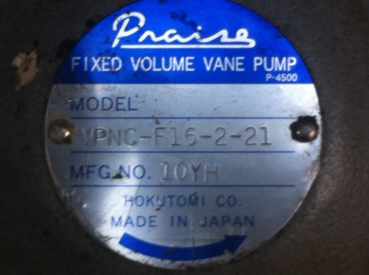ปั้มไฮดรอลิคยี่ห้อ  PRAISEแบบ Fixed Volume Vane Pump