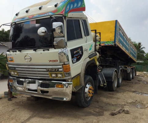 ขายสิบล้อหัวลากดั้มHINO FRเครื่องEP100ติดก๊าซNgv8ถัง