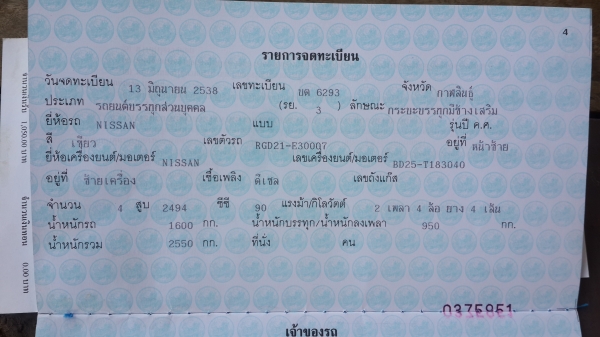 ขายทะเบียนนิสสัน บิ๊กเอ็มปี 38 ไมตี้ แคป38