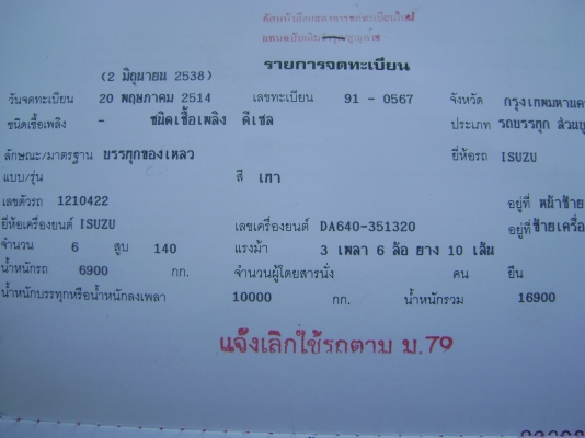 หัวยาว  ถังน้ำต้องเปลี่ยน  รถตามภาพ   ราคา  190,000 บาท