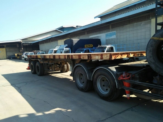 หางพ่วงพื้นเรียบ  ของอู่พนัส  ยาว 9.56  เมตร   กว้าง  2.50 เมตร