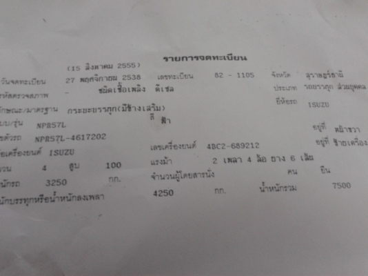 6 ล้ออีซูสุ (ไม่ดั้ม )  100  แรงม้า   พร้อมใช้งาน  เล่มติดมือ...